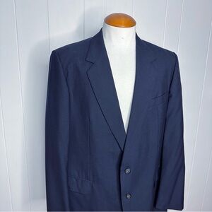 Vintage Burberry Navy Wool Blazer